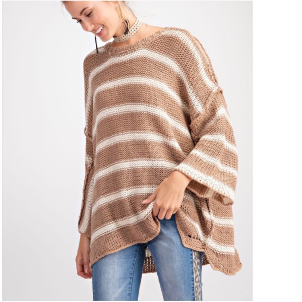 Oversized Stripe Knit Boxy Sweater! - Picture 3 of 16